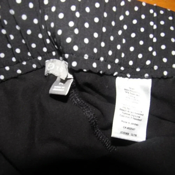 T by TALBOTS Black White Polka Dot Pull-On Skort Skirt Shorts Size M - Picture 6 of 9
